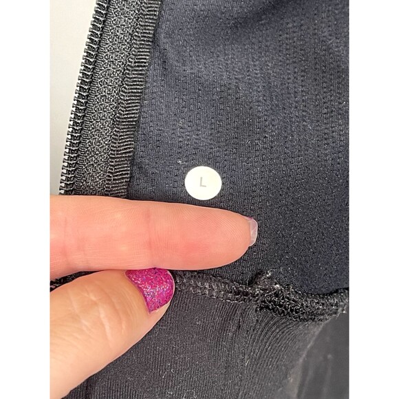 Mens Lululemon Full Zip Black Jacket White Plaid Long Sleeve Size L Athletic Gym - Picture 10 of 14